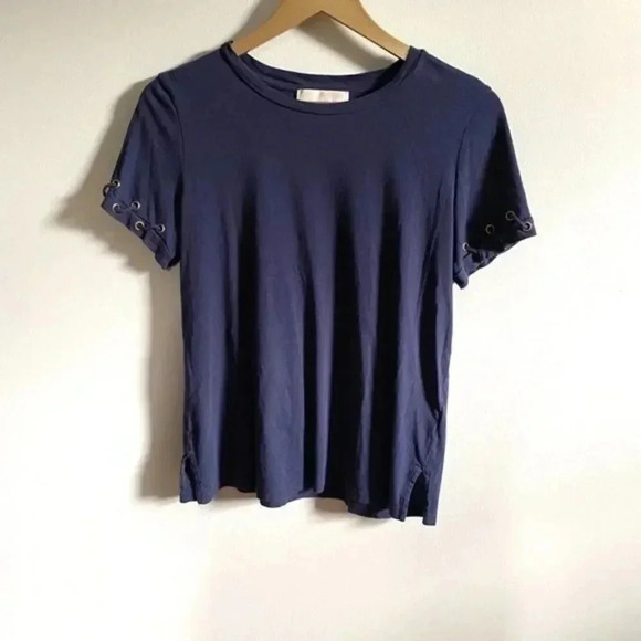 Michael Kors Blue T shirt Laced Sleeves - Picture 2 of 9